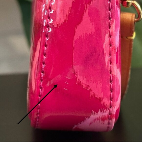 Louis Vuitton Vernis Ikat Pochette Accessoire Wristlet- hot pink! - Picture 11 of 14